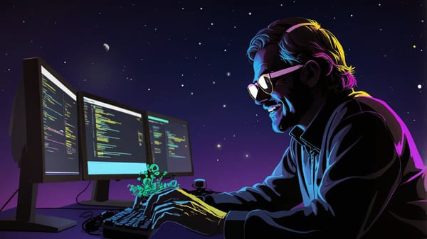 a man sitting at a computer